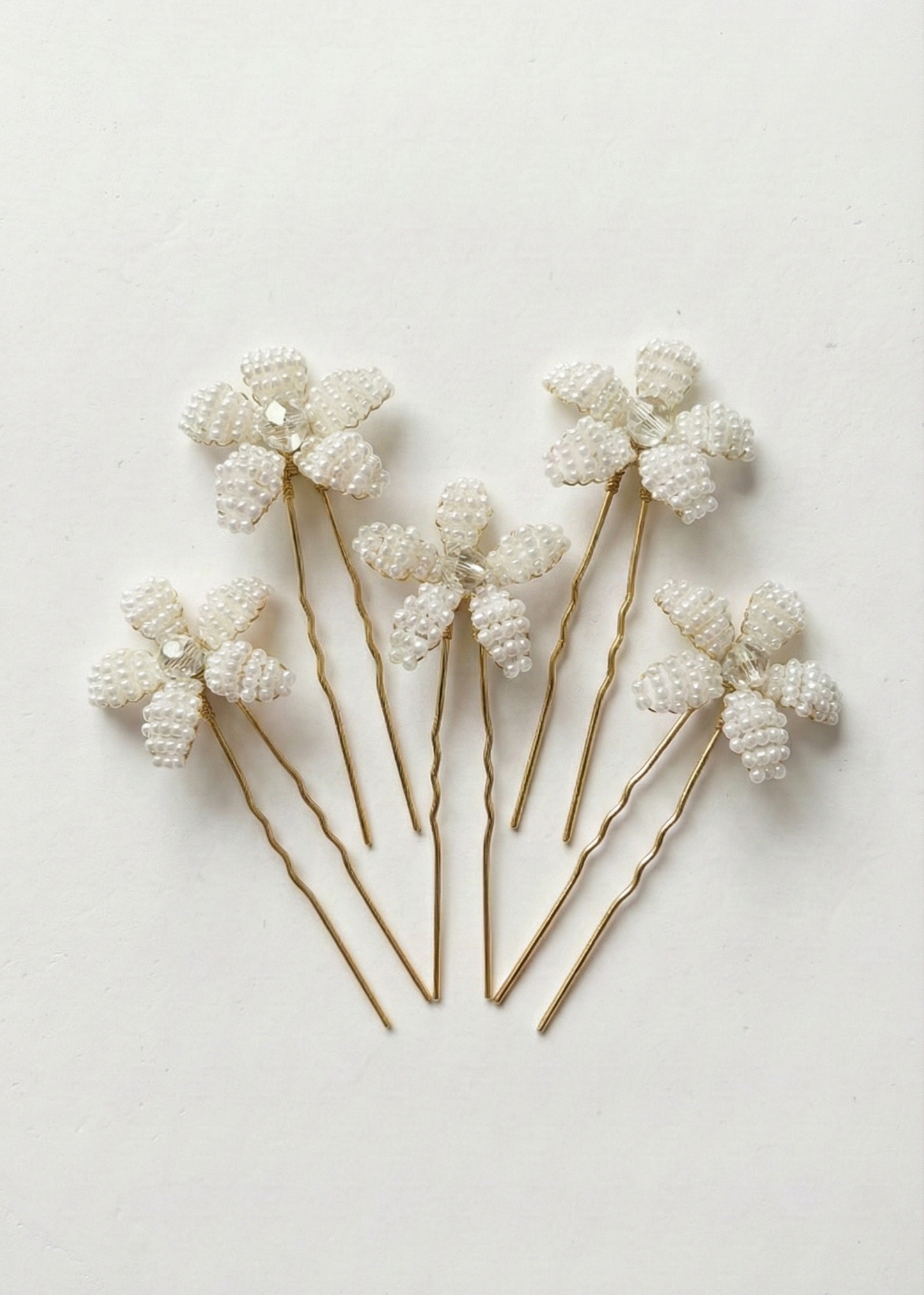 Glass bead flower pins