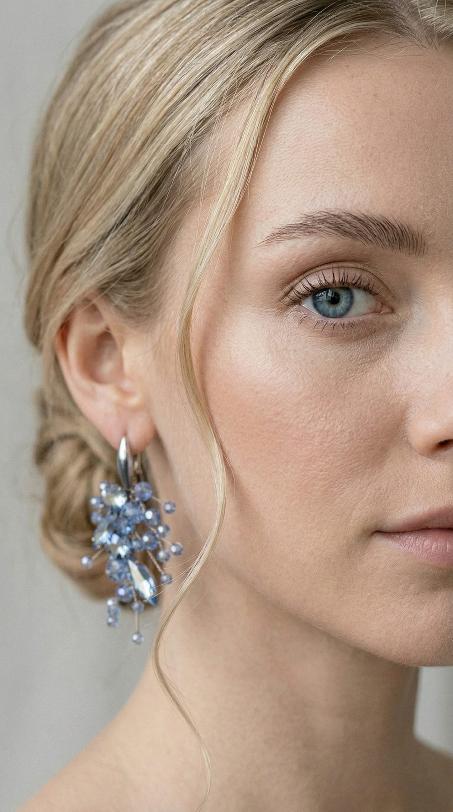 Blue Crystals Bridal Earrings