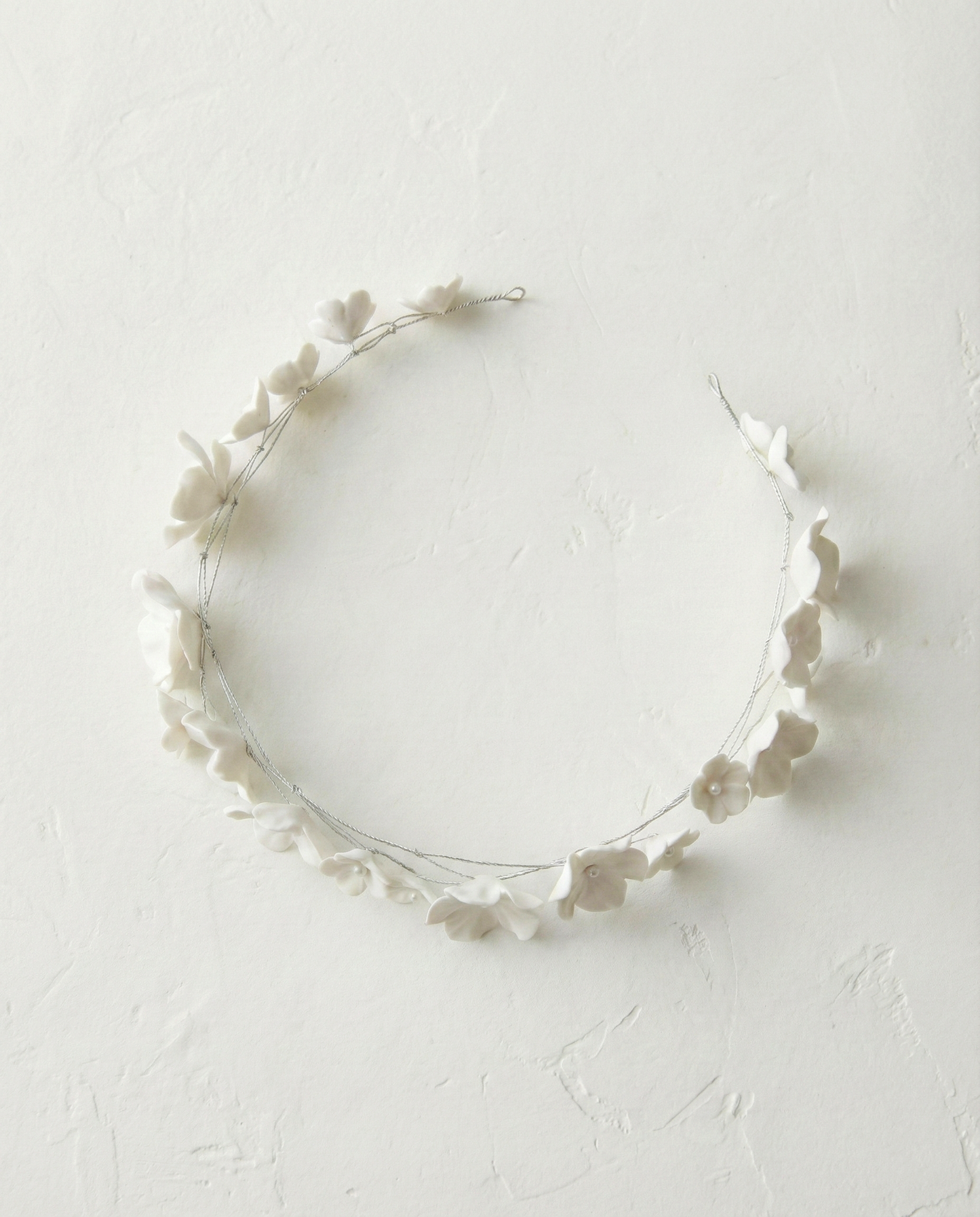 Bridal hair vine with white flowers