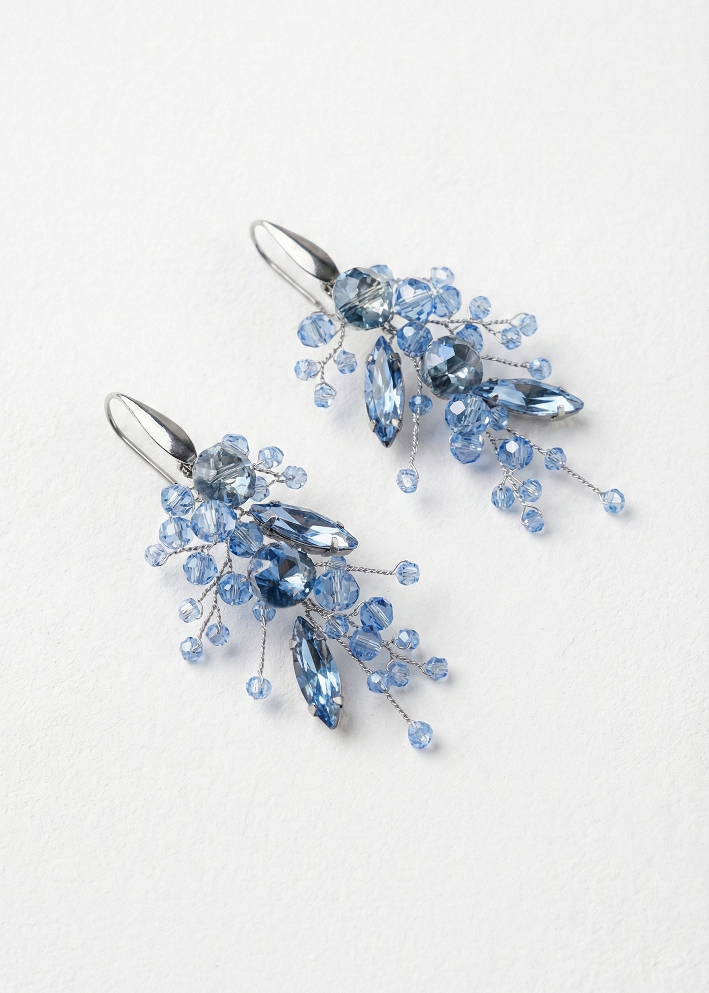 Blue Crystals Bridal Earrings