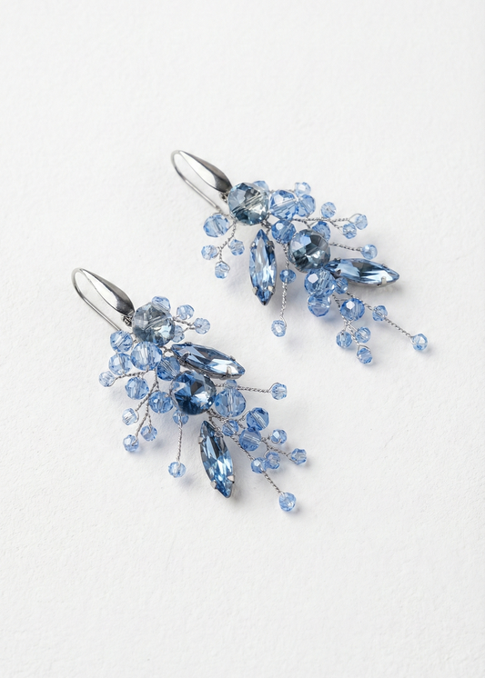 Blue Crystals Bridal Earrings