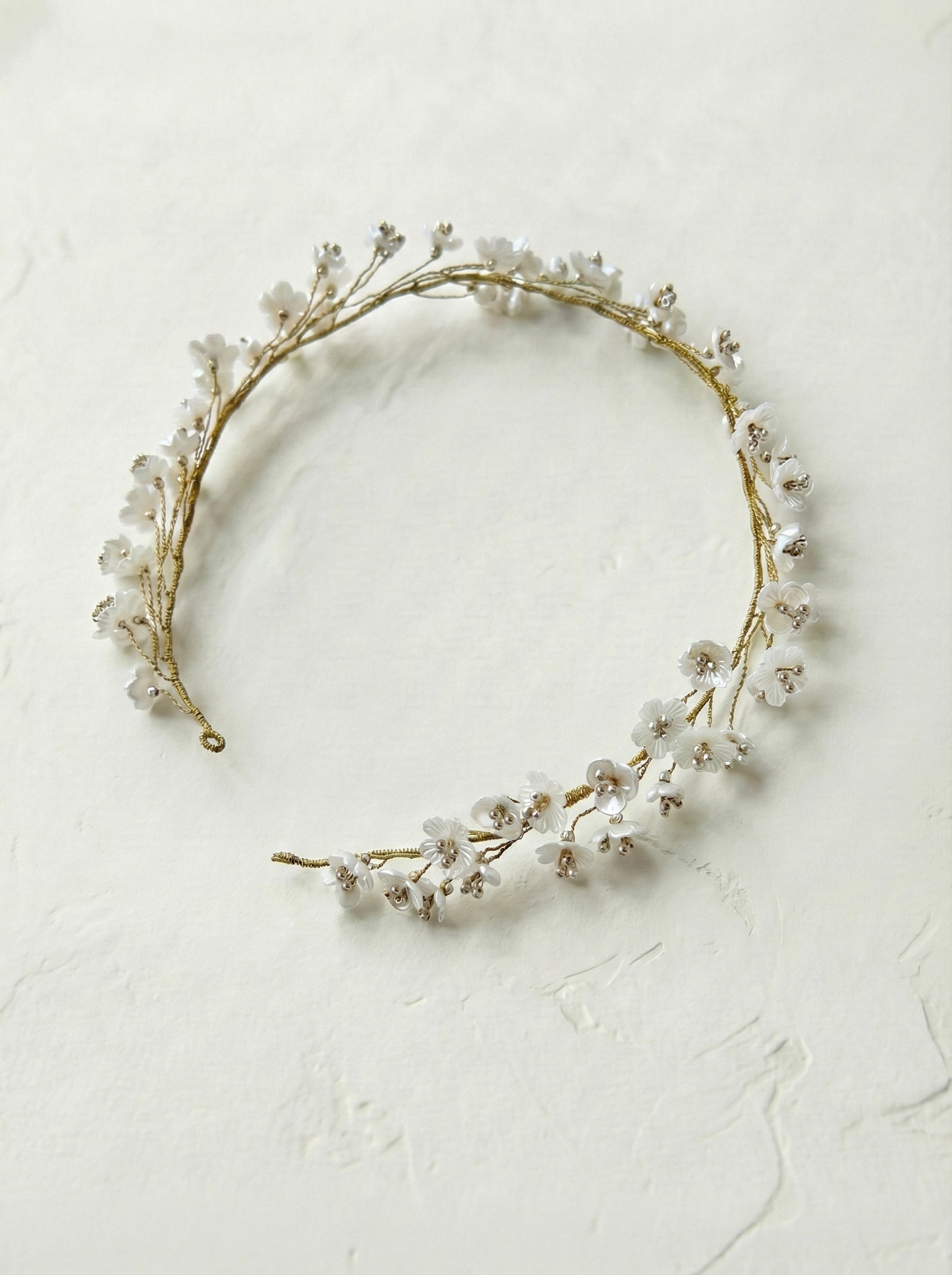 Bridal hair vine dainty pearl florals