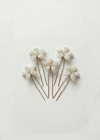 Glass Bead Flower Pins
