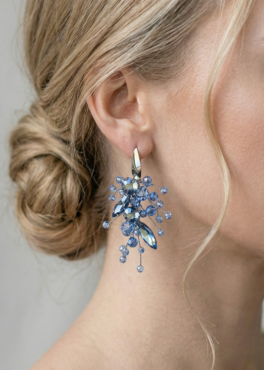 Blue Crystals Bridal Earrings